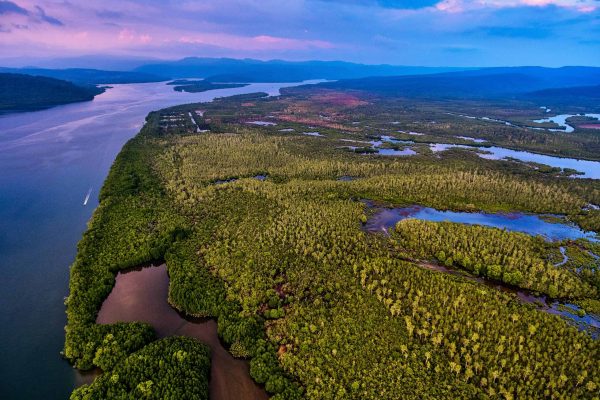Le delta de la rivière Meteuk dans le projet Cardamome du Sud, Cambodge.