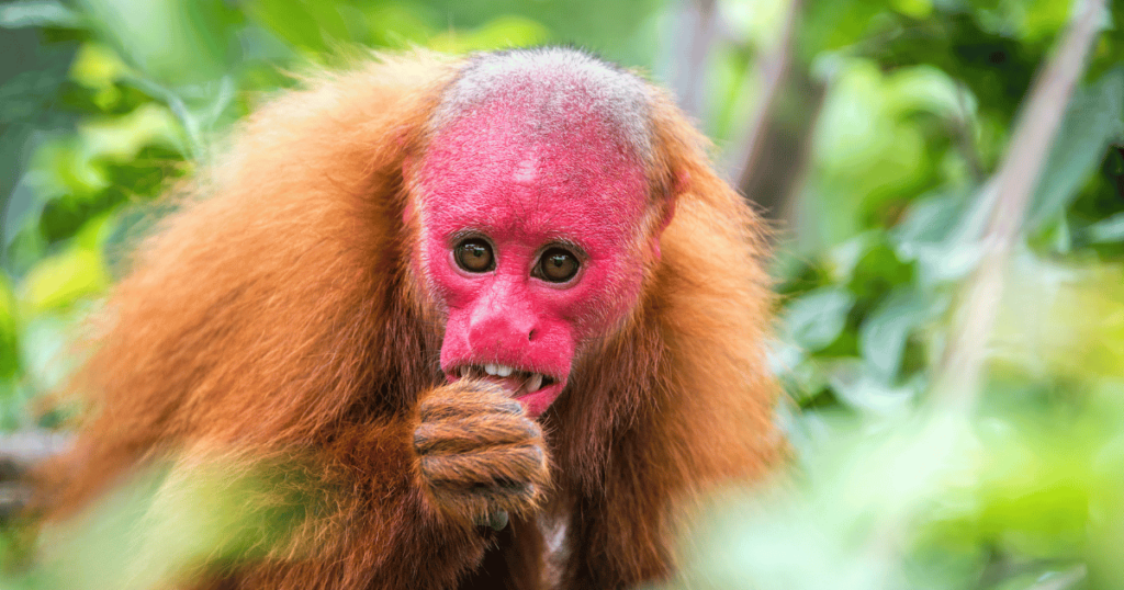 Amazon Rainforest Endangered Species Monkey with hand
